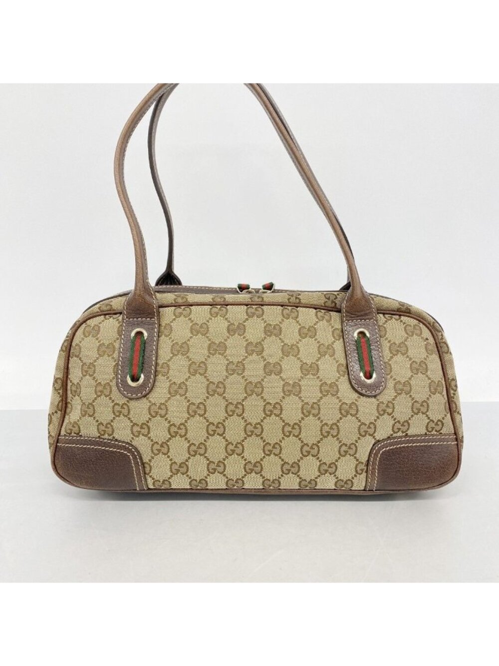 ★SOLD★ Gucci Shoulder Bag GG Canvas Sherry Line Beige Brown Gold - Picture 9 of 9